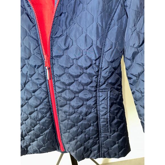 Tommy Hilfiger Women's 3-in-1 All Weather Quilted Jacket Navy Red Accents Small - Picture 7 of 8